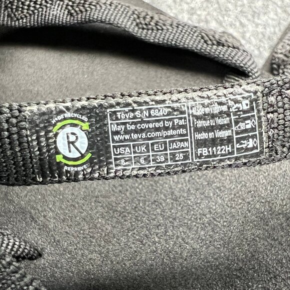 Teva Olowahu Flip-Flop Sandals Women's 8 Black Athletic Beach Recovery Toe Post - Picture 12 of 12